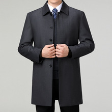 品牌羽绒服男士中年冬季加厚可脱卸内胆中长款爸爸装高端风衣外套