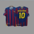 05-06 UCL Champions Barça Home #10 Ronaldinho + Patch