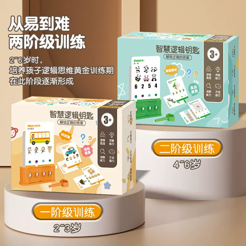 儿童逻辑钥匙早教思维训练教具3-6岁男孩女孩提高专注力益智玩具