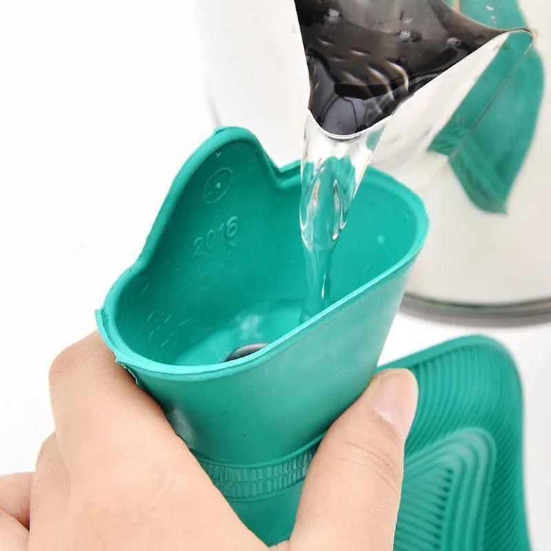 橡胶热水袋老式加厚注水暖水袋毛绒套暖肚子学生女暖脚暖被窝|undefined