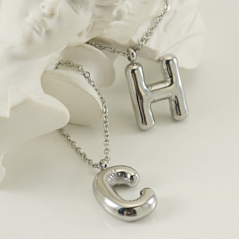 Letter Pattern Women's Gender 304 Stainless Steel Casual Elegant Polishing Letter Pendant Necklace