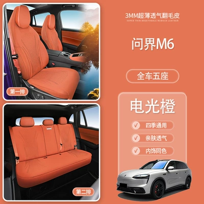 Wenjie M6 Special: Modelə uyğun (Original) oturacaq örtükləri - side-wenjie-m6-five-seats-26-models-main-leg-electric-orange-wenjie-m6