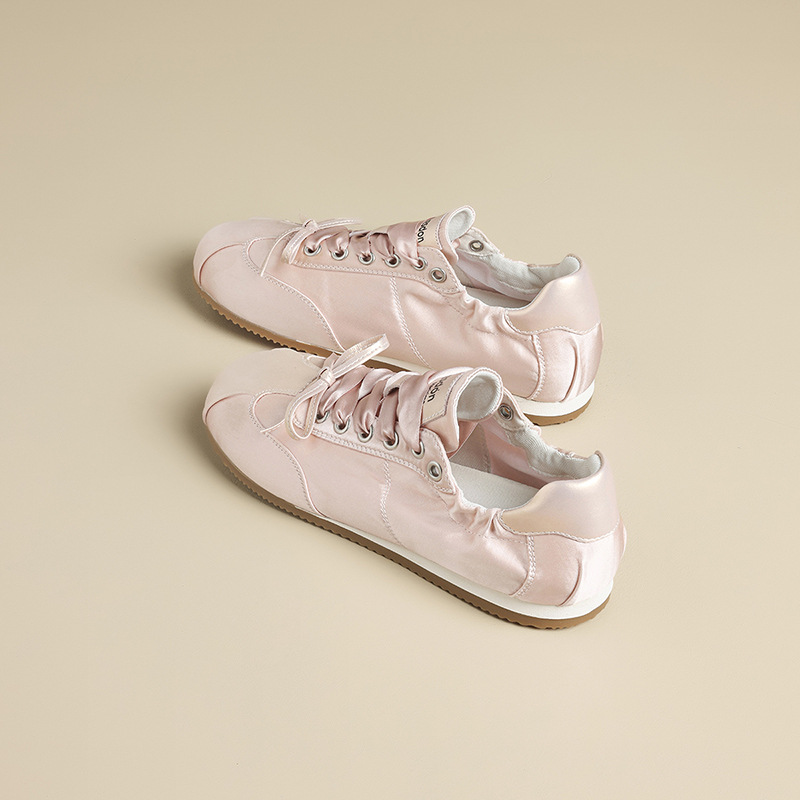 Augu Lion suela suave zapatos de ballet para mujeres primavera 2026 nuevos zapatos blancos casuales zapatos deportivos rosados