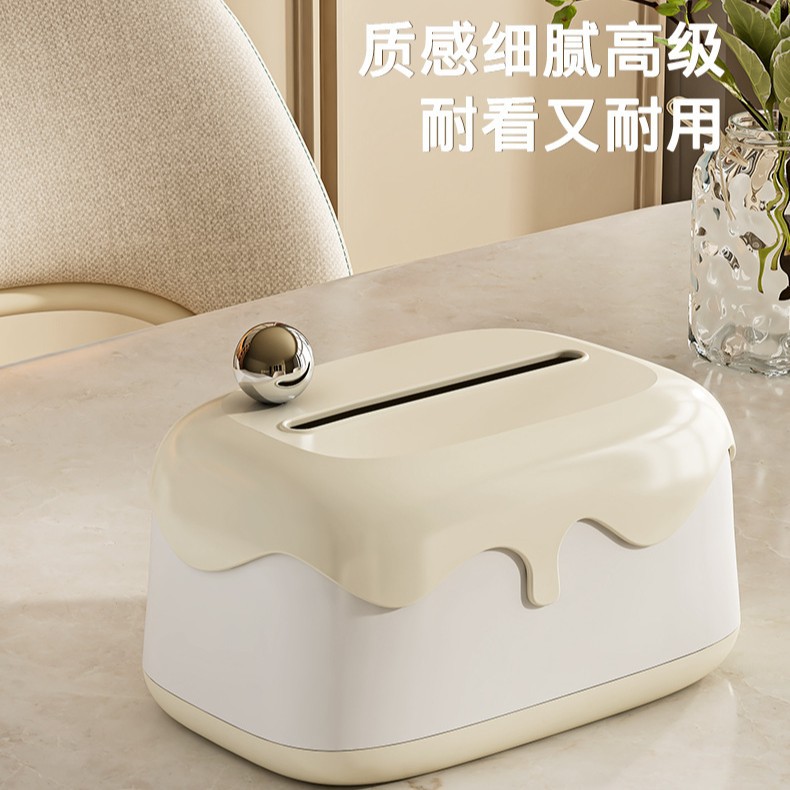 Caja de pañuelos de red Ins estilo crema mesa de centro de sala de estar para el hogar caja de almacenamiento de pañuelos de papel creativo dormitorio linda caja de dibujo