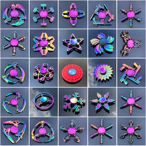 Fidget spinner toy for children and boys, fingertip spinner, advanced alloy, super strong rotating, colorful Tai Chi and Bagua for adults
