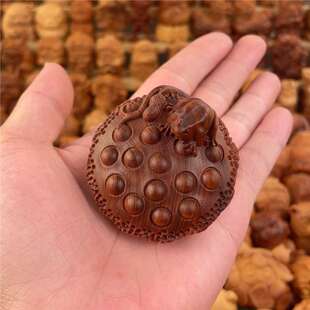 Natural Thuja Solid Wood Carving Lotus Seed Lotus Handle Piece Home Decoration Crafts Desktop Creative Ornaments