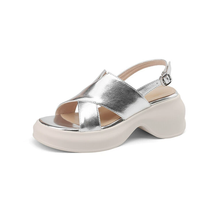 Summer sandals with a strap, genuine leather, 2024 years