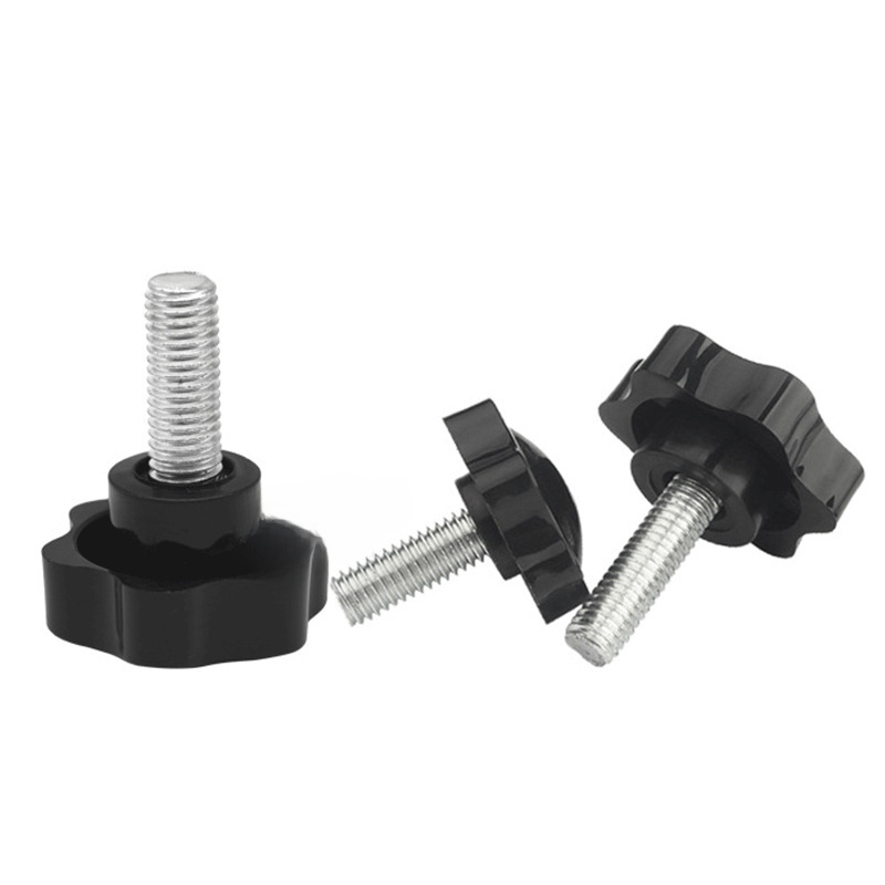 Stainless Steel Plum Blossom Handle Screw, Plastic Hex Knob Bolt, 304 Glue-Head Hand-Tightening Screw