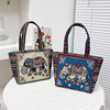 Retro shoulder bag, trend capacious ethnic one-shoulder bag, wholesale, with embroidery, ethnic style