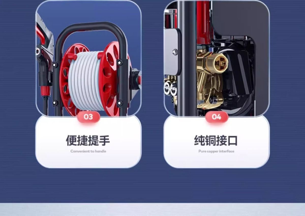 Delixi High-Pressure Car Washing Machine Water Pump for Home Use 220V High-Power Car Washing Water Gun for Car and Floor Cleaning