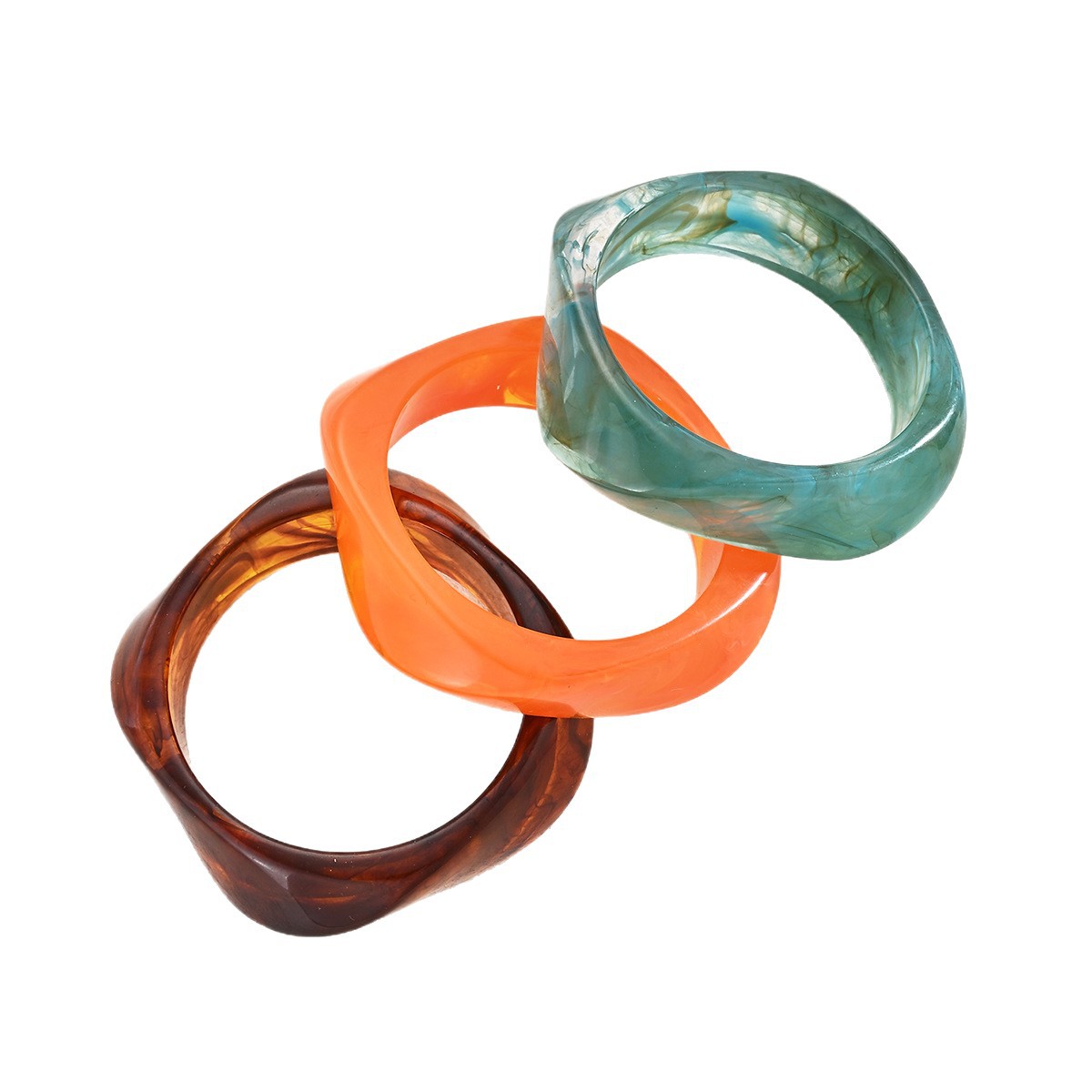 Explosiones transfronterizas irregular ancho borde acrílico pulsera mujer verano retro nicho de diseño geométrico de estudiantes joyas de amigas