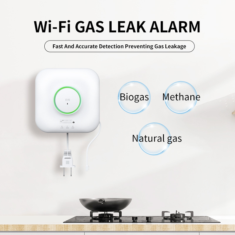 跨境Tuya涂鸦wifi智能天然气报警器家用厨房燃气报警器煤气报警器