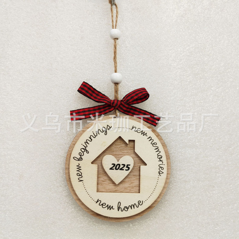 2025年越境新築祝いギフト クリスマス 母の日 バレンタインデー 装飾品 玄関用丸型木製吊り飾り|undefined