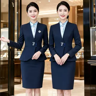 酒店新中式服务空姐制服套装美容师工作服女高端珠宝美容院春秋装