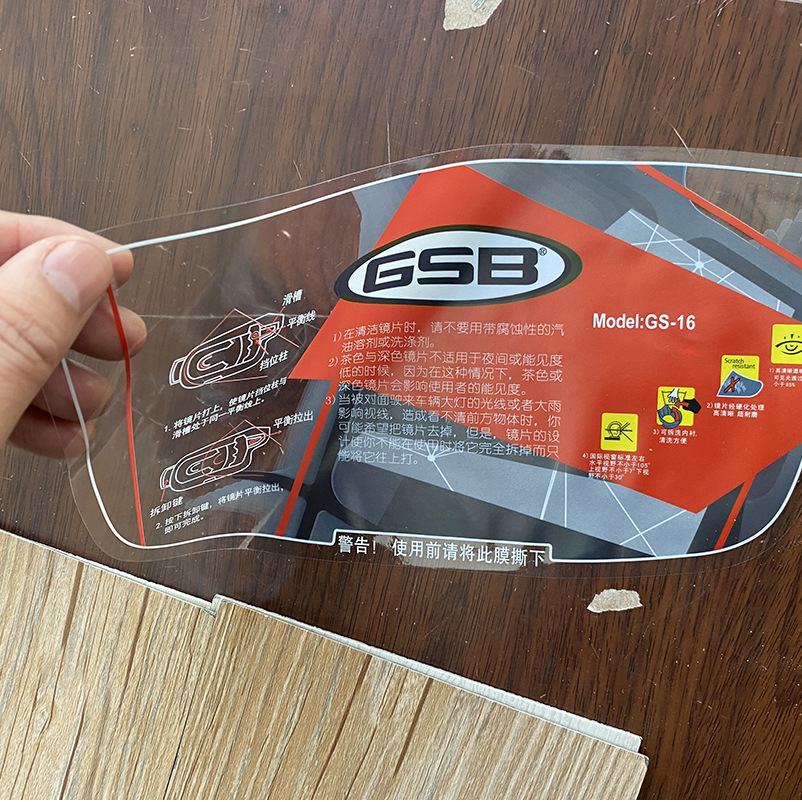 Casco del fabricante pegatinas estáticas transparentes se pueden personalizar impresión en color UV