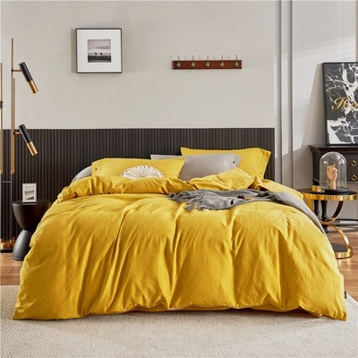 Waffle pure cotton Washed cotton Four piece suit Cotton weave Kit Home textiles Japanese bedding Kit