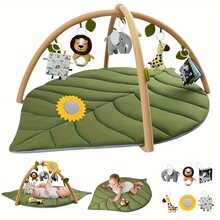 P 36381 Leaf Pattern Play Mat with Pillow �냺�~���Α�|