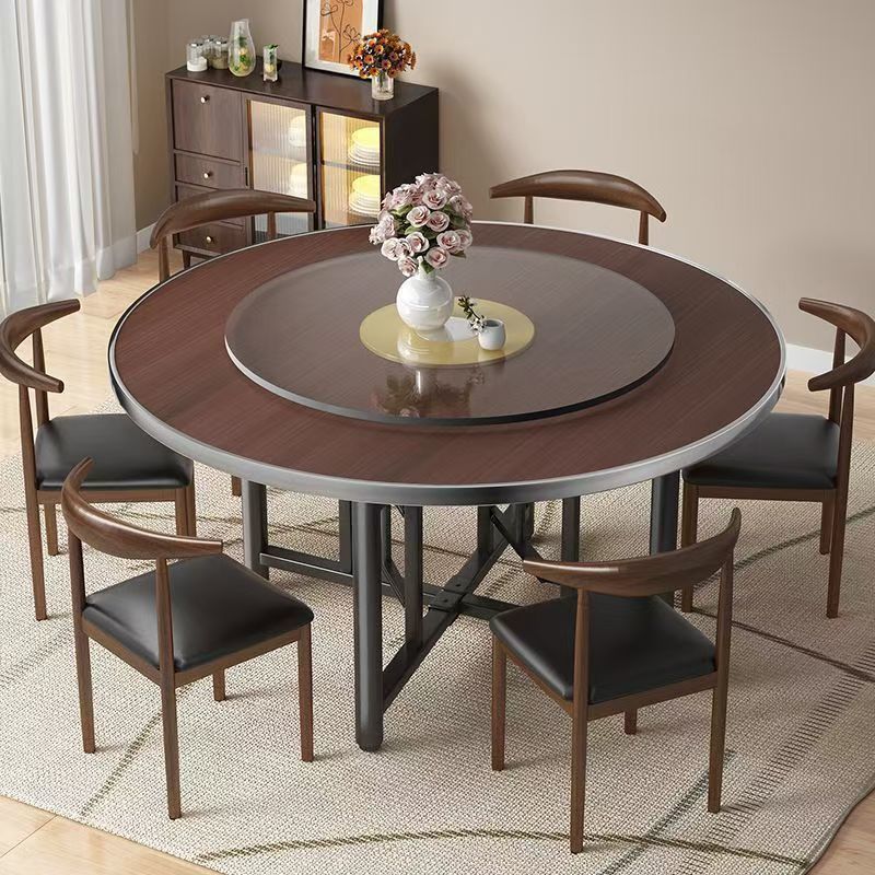 Dining Table Thickened Solid Wood Large Round Table Home Dining Table Round Tabletop Restaurant Dining Table Round Folding Turntable Hotel