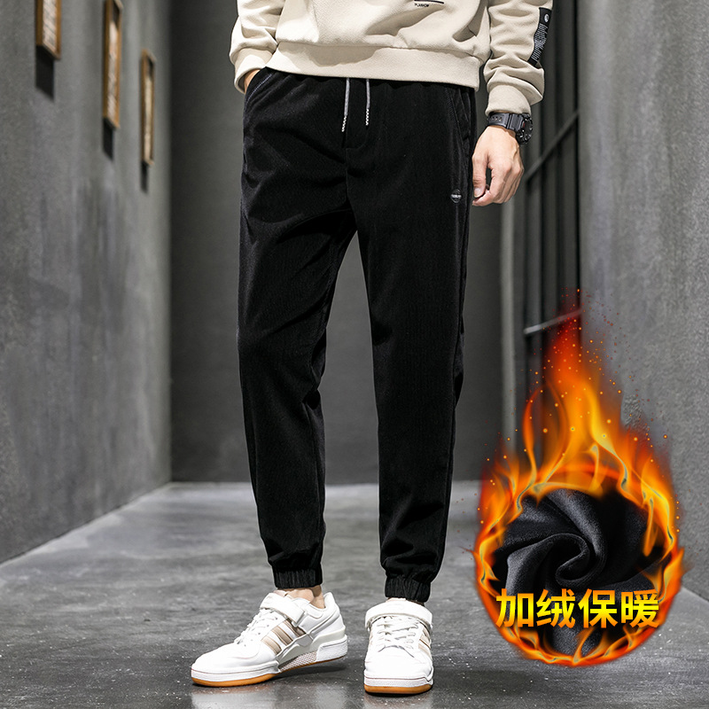 man thickening corduroy sweatpants  Easy Plush Haren pants Corduroy Casual pants winter Selling Plush trousers