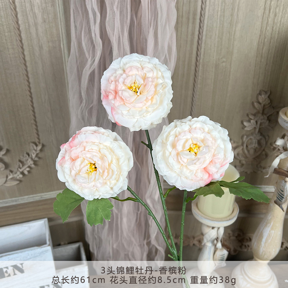 HZ-3头锦鲤牡丹-香槟粉