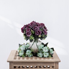 仿真花婚慶手捧花角玫瑰花束家居背景花牆攝影布景跨境MW12004