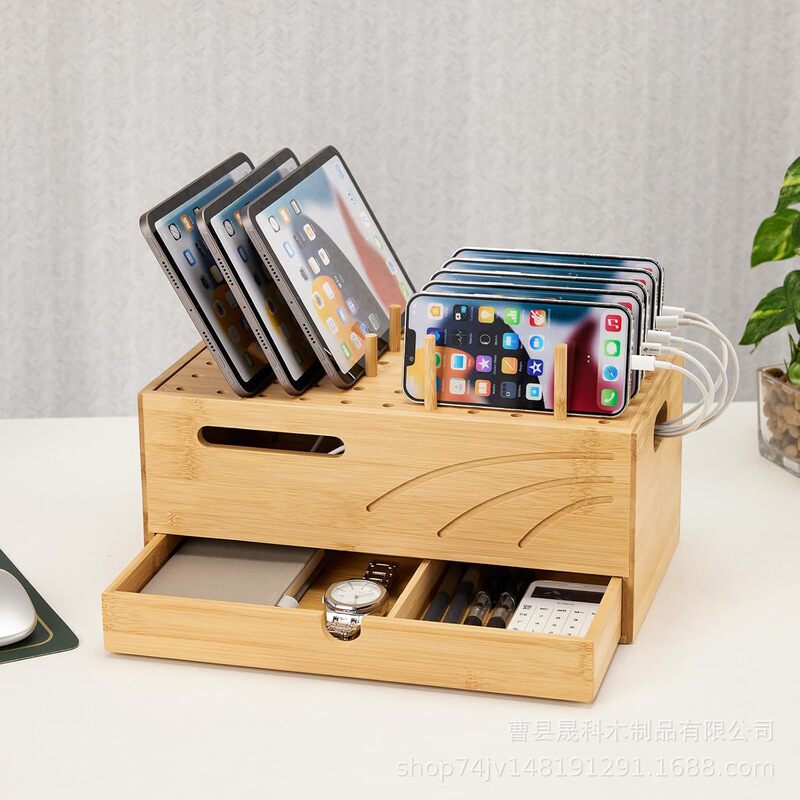 Bamboo Mobile Phone Charging Base Notebook Tablet Desktop Docking Station Multi-Device Charger Storage Rack Bamboo Mobile Phone Charging Base Notebook Tablet Desktop Docking Station Multi-Device Charger Storage Rack
