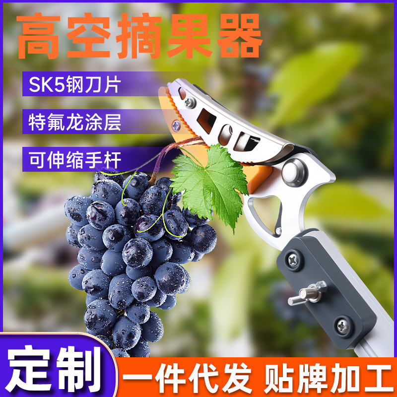 高空伸缩摘果剪采果剪摘果器摘柿子荔枝龙眼枇杷工具高枝