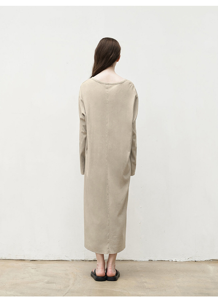 Autumn Long Sleeve Dress Ladies Niche Design Loose Artistic Casual Knitted Maxi Dress