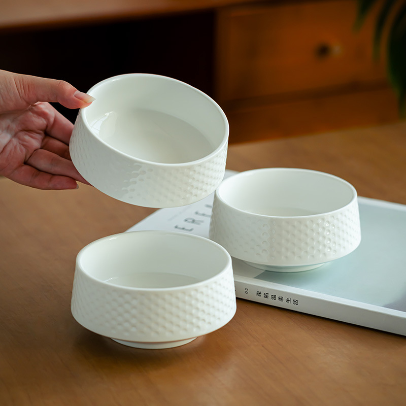 Luz de lujo en relieve texturas de cerámica cuenco de restaurante cuenco de ensalada cuenco de platos de arroz cuenco de sopa de bebida