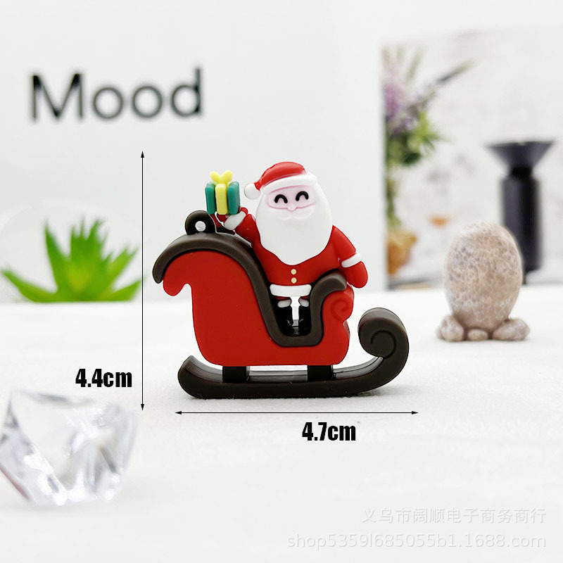 国境を越えたクリスマスの人形のキーホルダーはサンタクロースの雪だるまの姜パイ人滴ゴムの人形のキーホルダーの飾りです。|undefined