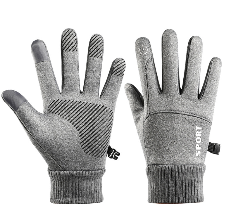 Men's Gloves Autumn And Winter Warm Gloves Outdoor Sports Cycling Windproof Waterproof Non Slip Plus Velvet Touch Screen Cycling Gloves_viptrois.com
