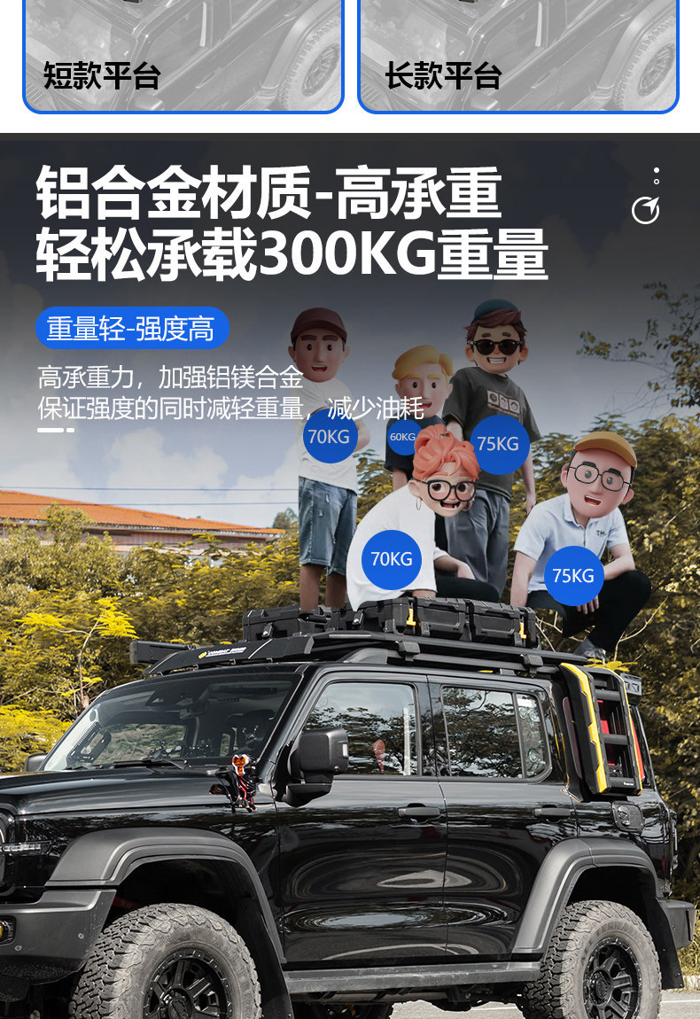 Suitable for Tank 300 Outdoor Camping Vehicle Roof Expansion, Explorer Roof Rack, Canopy Side Tent