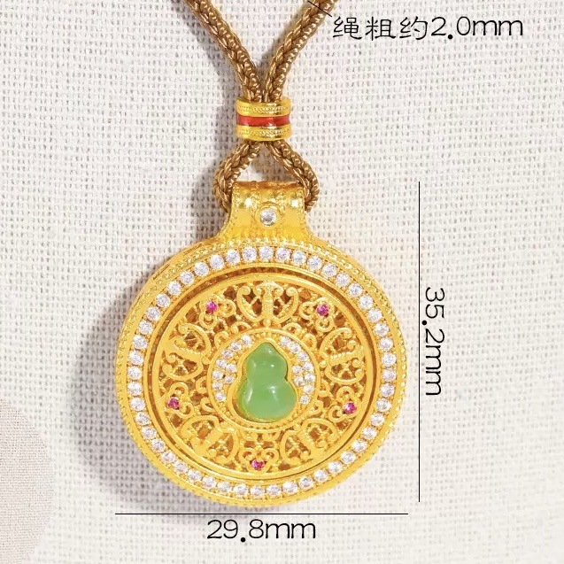 30mm 다이아몬드가 박힌 녹색 조롱박 나침반 루이 로프