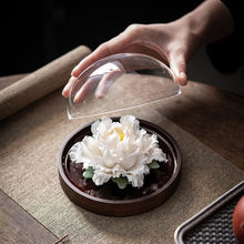 陶瓷花牡丹花扩香器办公室客厅茶室香炉中式创意茶道高档摆件