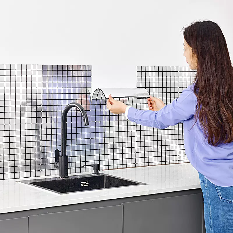 SXP-自粘铝塑板墙面装饰翻新厨房贴防油防水家居贴墙厨房浴室贴