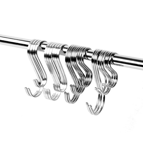 Stainless steel pointed S-shaped hook for hanging cured meat, sausage, ham, roast duck hook, bacon hook, S-shaped meat hanging hook