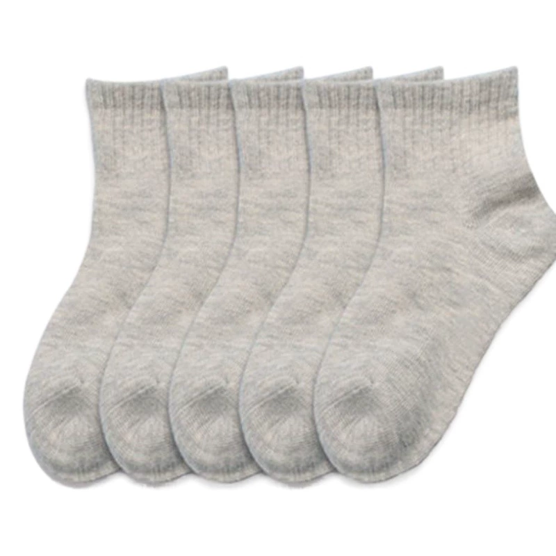 Весенне-летние новые детские носки черно-белые студенческие носки, однотонные хлопковые носки до середины икры, носки для мальчиков и девочек, оптовая продажа с фабрики