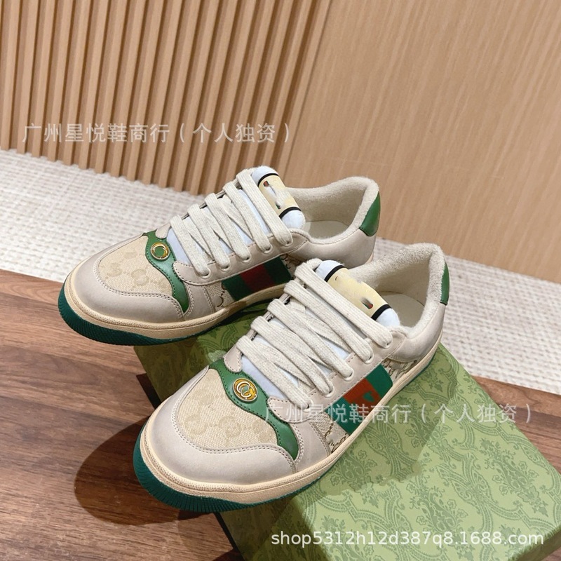 G's ダーティーシューズ刺繍プリント白靴 2025 初春スタイル古い色大きいサイズのカップルカジュアルシューズ女性用|undefined
