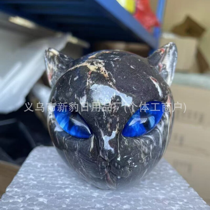 豪华黑猫树脂雕像Luxury Black Cat Stone Sculpture黑猫树脂雕像|undefined