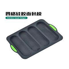 食品級四槽耐高温シリカゲル法棒パン金型フランスホットドッグハンバーガートースト焼き皿焙煎ツール