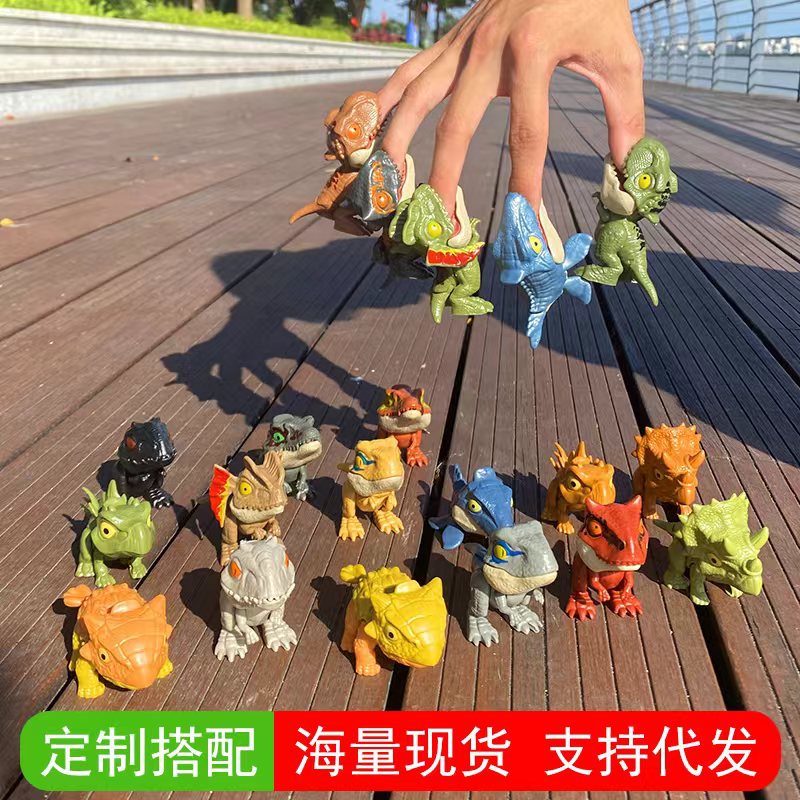 网红咬手指恐龙关节可动霸王龙仿真恐龙创意桌面摆件男孩玩具批发