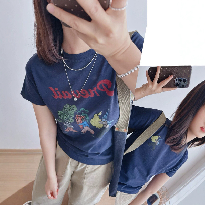 Versatile and Fun Youthful Cute Printed Slim-Fit Short-Sleeve T-Shirt for Women, Summer Top, New Versatile and Fun Youthful Cute Printed Slim-Fit Short-Sleeve T-Shirt for Women, Summer Top, New