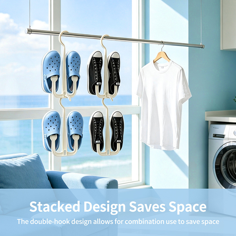 Amazon Home Balcony Hook Stand, Sandal Storage Stand, Outdoor Shoe Drying Rack, for Export and Cross-Border Sales (TK, Temu)