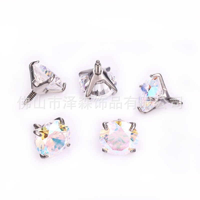 F136 Titanium Alloy Ear Stud Long Teeth 5A Claw Zirconium G23 Titanium Ear Bone Nail Accessories External Teeth Lip Nail Human Puncture Jewelry detail image 16