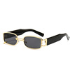 Earrings, metal sunglasses, fashionable square glasses solar-powered, European style