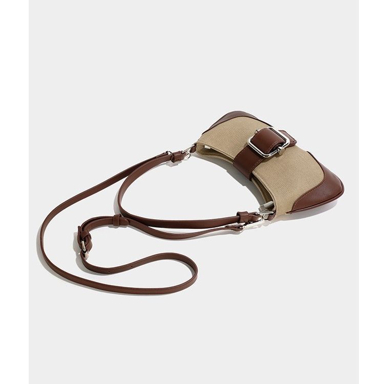 Retro armpit high-end splicing baguette niche design autumn new temperament shoulder bag ins female fashion_voghion.com