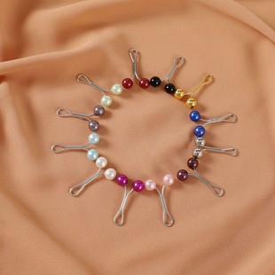 Cross-border Women's Pearl Brooch Jewelry Fashion Silk Towel Buckle Headscarf Neck Clip Women's Pearl Silk Scarf Clip Small Pin