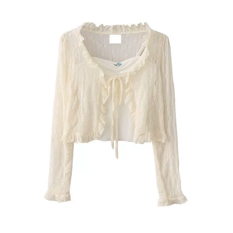 Summer cute lace thin cardigan, jacket, lifting effect