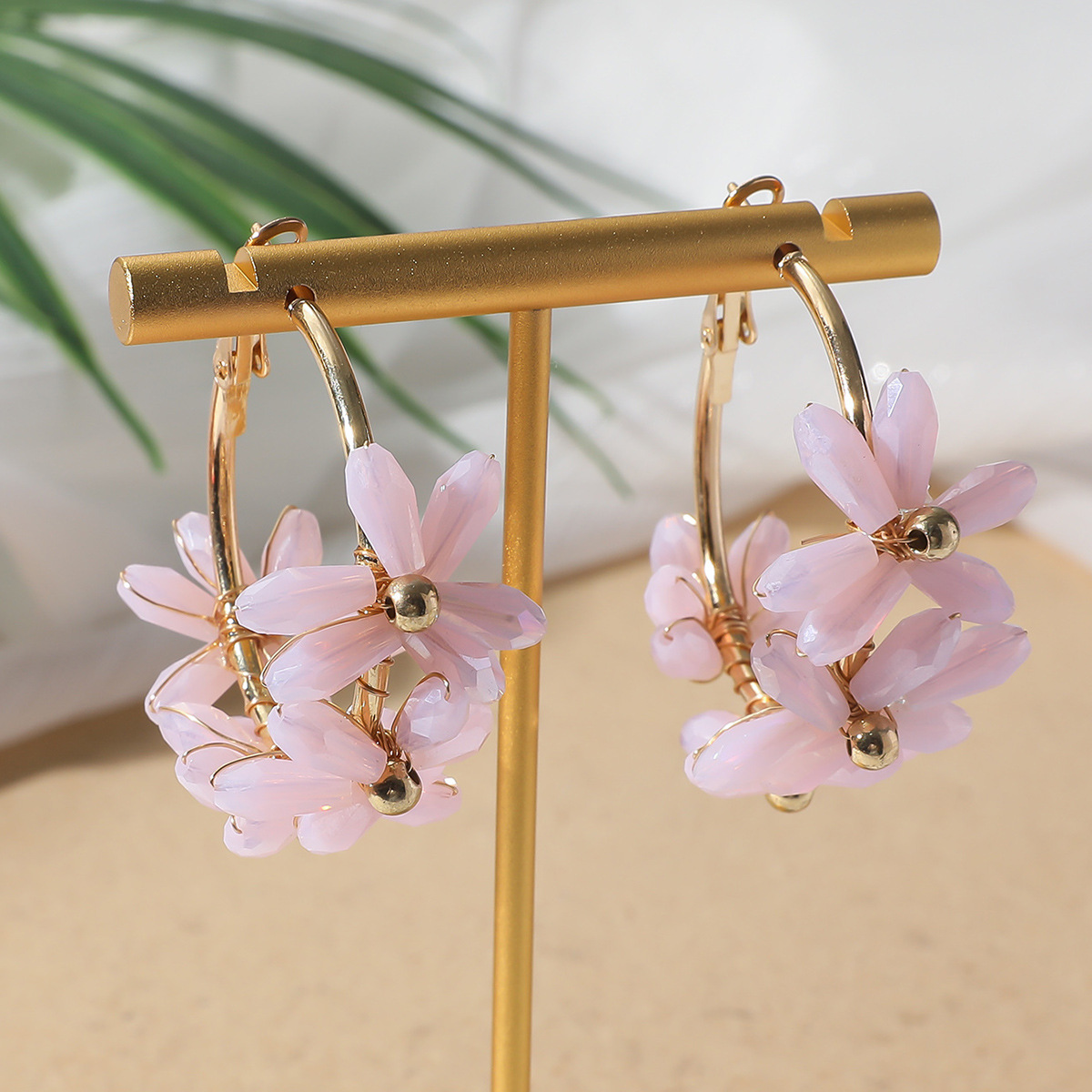 20g Weight 304 Stainless Steel Ear Needle Material Earrings Classification 1 Pair Quantity Holiday, Travel Occasion Artificial Crystal Material Flower Pattern All Seasons Season Women's Gender Vacation, Classic Style Style 1 Pair Vacation Classic Style Flower Artificial Crystal Earrings 6