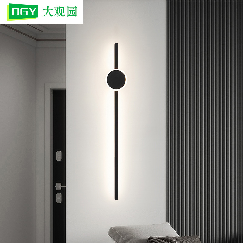 Gran vista jardín dormitorio cabecera lámpara de pared 2026 nuevo estilo moderno simple LED creativo sala de estar lámpara de pared de fondo 473L